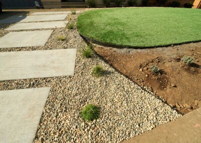 Irrigation systems and walkways for landscaping